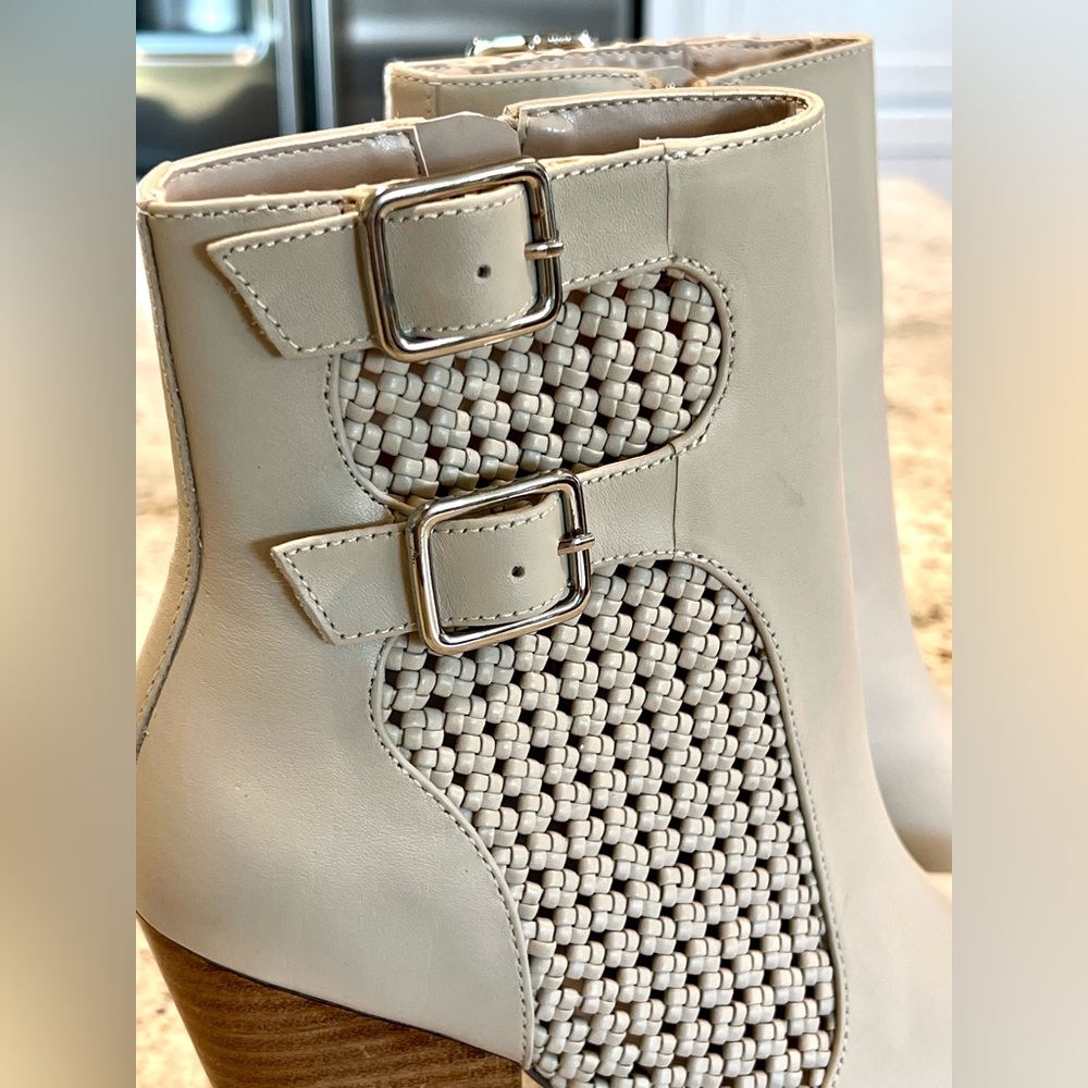 Steve Madden “Liz” Heeled Ankle Boots with Woven Accent - Picture 5 of 12